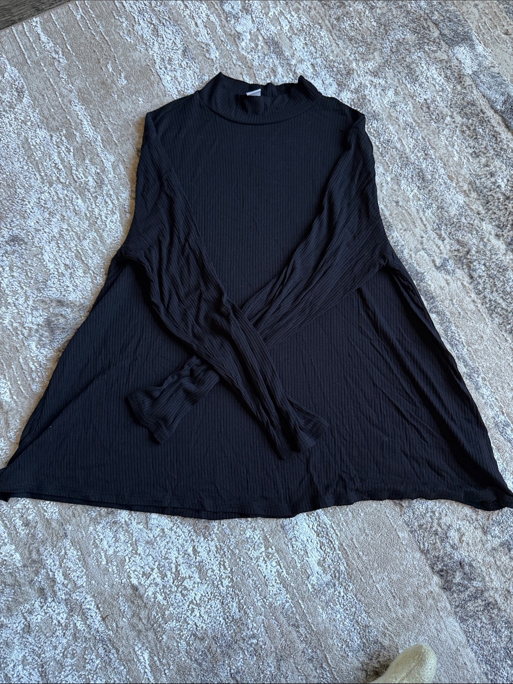Old Navy Black Long Sleeve Ribbed Mock Neck Top